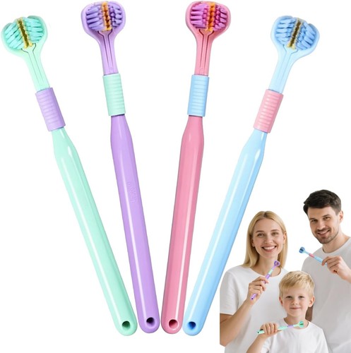 Vibrant sided toothbrush set - 3-sided,