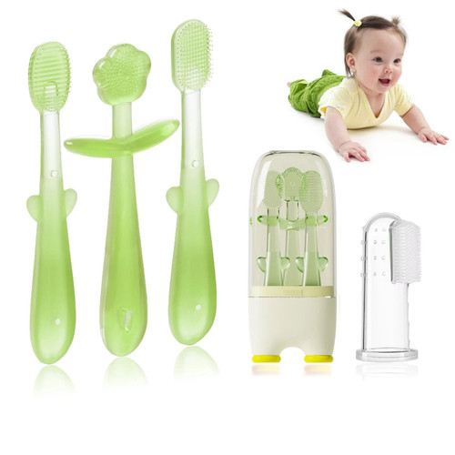 Baby silicone toothbrush set - toothbrush,